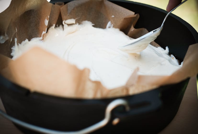 Cheescake Füllung glätten