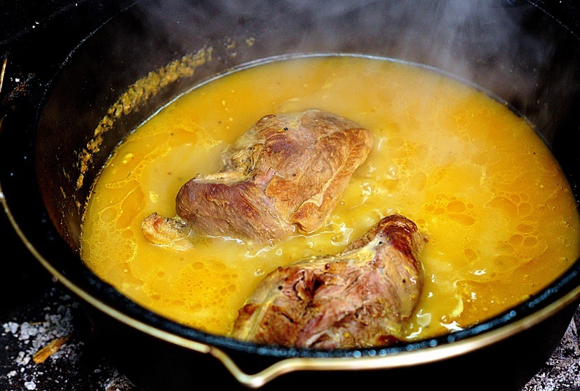 Entenbrust gegart in Orangensaft